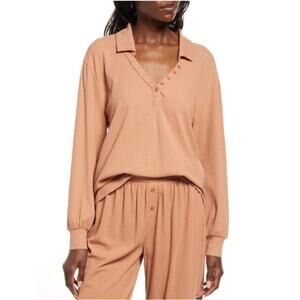New OPEN EDIT NORDSTROM Rib Organic Cotton Blend Top Medium Loungewear